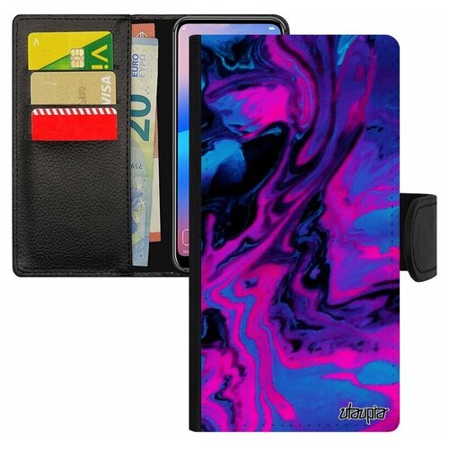 фото Чехол книжка на смартфон galaxy s7 edge, "волны" краски текстура utaupia