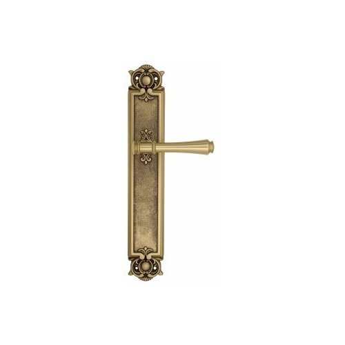Дверная ручка Venezia CALLISTO на планке PL97 французское золото + коричневый