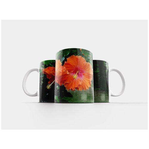 фото Кружка "цветок, гибискус, желто-оранжевый" 320 мл lotsprints