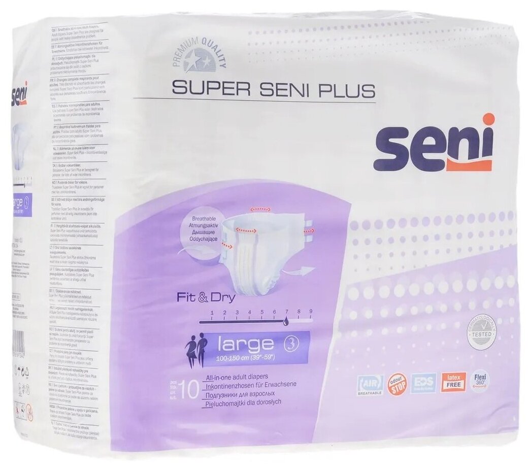    Seni Super Plus Large L,100-150 , 10 *2 