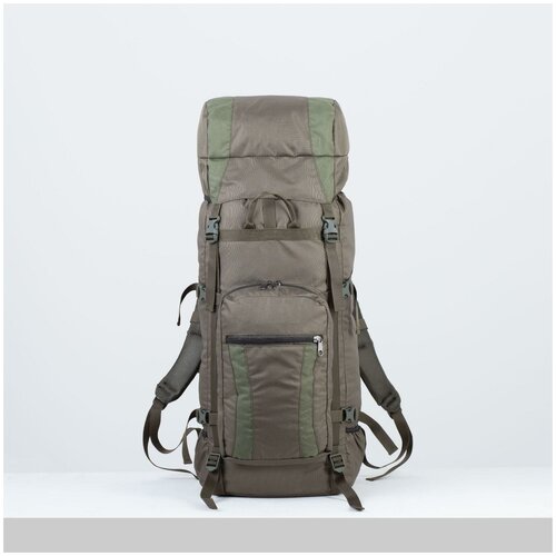 фото Рюкзак туристический, 60 л, отдел на шнурке, наружный карман, 2 боковые сетки, цвет оливковый taif