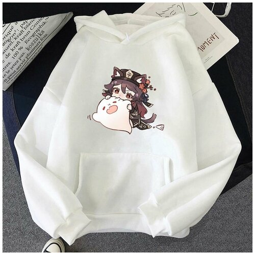 фото Толстовка genshin impact, аниме-худи "ху тао" металлик, геншин, размер xs