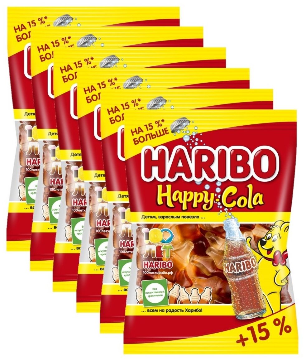 Мармелад харибо (HARIBO) Happy-Cola 6 шт х 80 гр - фотография № 1