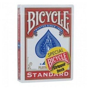 Игральные карты для фокусов Bicycle Stripper Deck (конусная колода), красные