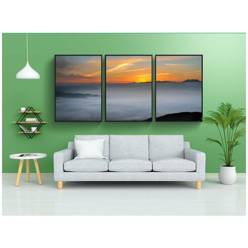 фото Набор модулных постеров для интерьера "асо, море облак, япония" 60x90 см. в тубусе, без рамки lotsprints