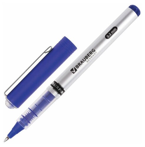 Комплектация 2 шт. Ручка-роллер B-B «Flagman», синяя, корпус серебристый, хромированные детали, узел 0,5 мм, линия письма 0,3 мм, 141556