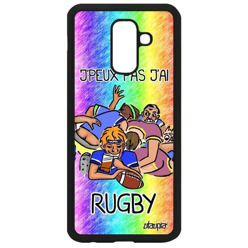 фото Противоударный чехол на телефон // galaxy a6 plus 2018 // "не могу - у меня регби!" принт пародия, utaupia, цветной