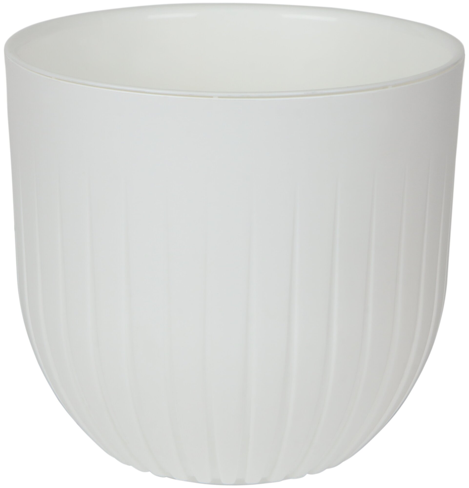 фото Кашпо, горшок для цветов пластиковый Альфа 6л белый с вкладкой д22см в 20см г17,5