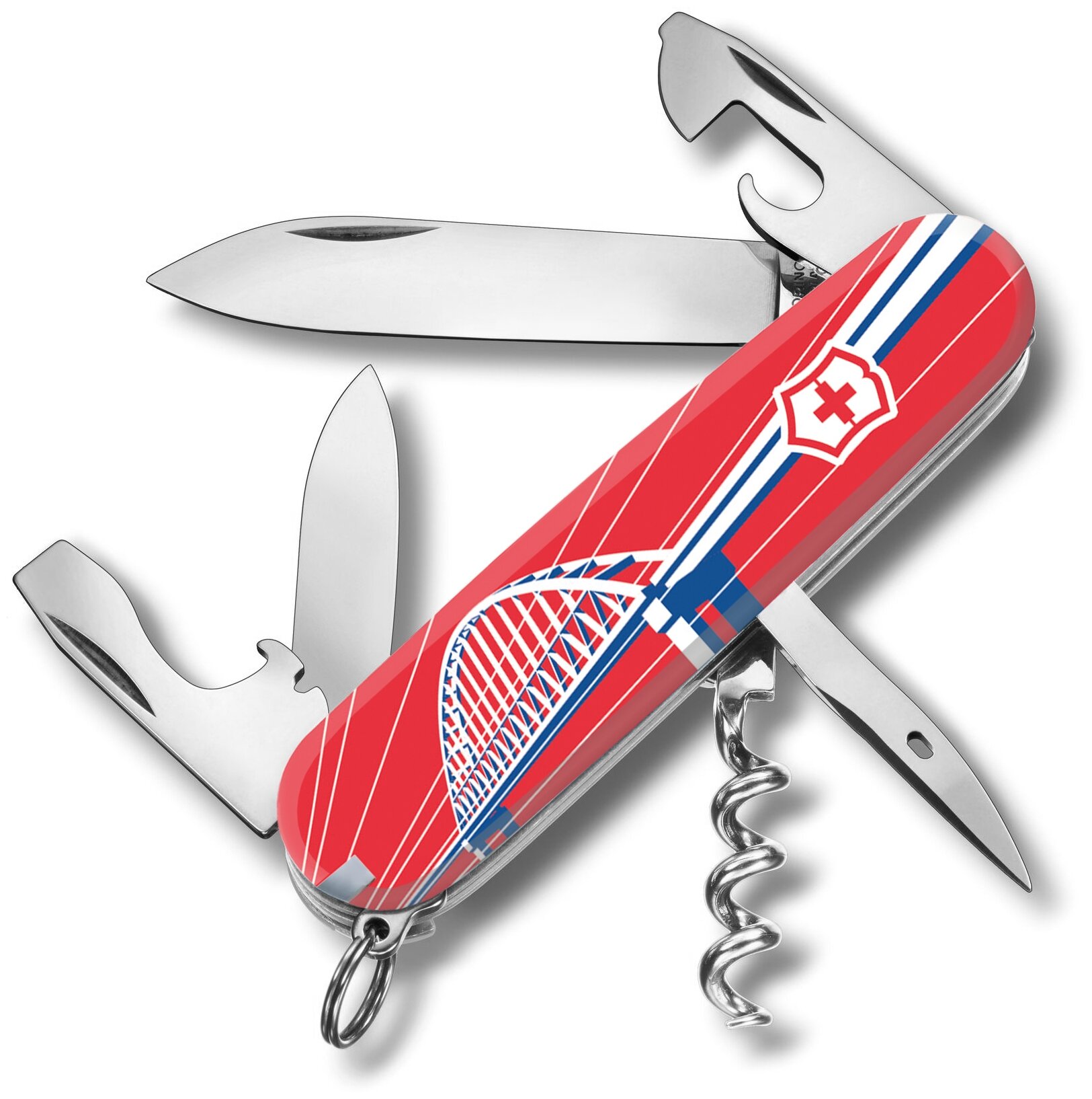 Нож складной VICTORINOX Spartan Крымский Мост, 91 мм, 12 функций, цвет красный 1.3603.7R2-07