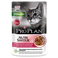 Влажный корм для стерилизованных кошек Pro Plan Nutrisavour, с уткой 26 шт. х 85 г (кусочки в соусе)