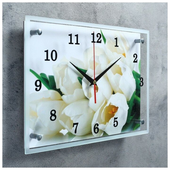 Часы настенные, серия: Цветы, "Тюльпаны", 25х35 см 3519823