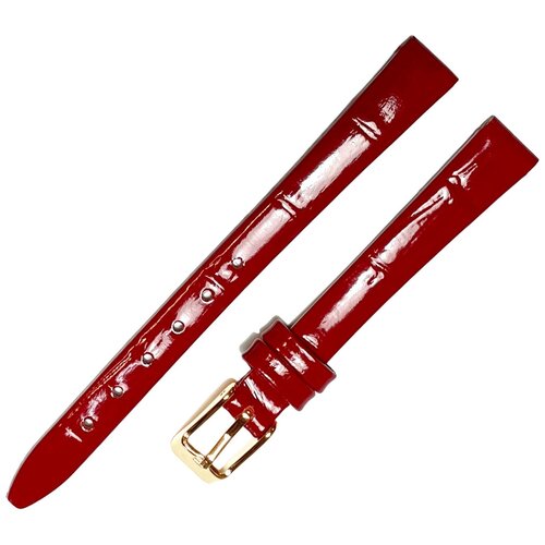 фото Ardi 1003-02-6-2 kroko лак (красн) красный бордовый кожаный ремень 10 мм лаковый для часов наручных из натуральной кожи лакированный