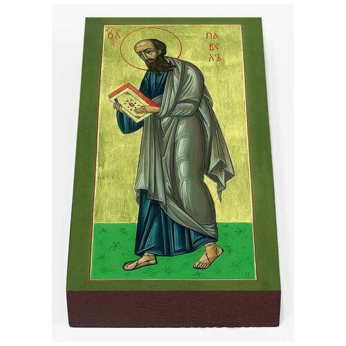 преподобный павел послушливый икона на доске 13 16 5 см Апостол Павел, икона на доске 7*13 см