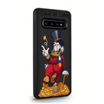 Черный силиконовый чехол MustHaveCase для Samsung Galaxy S10 Богатая Утка Игра монет для Самсунг Галакси С10 Противоударный - изображение