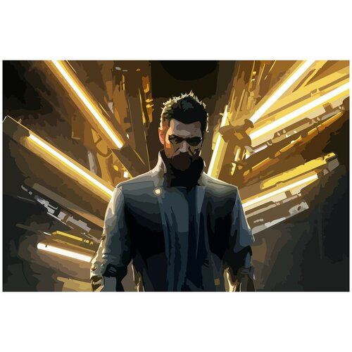 Картина по номерам на холсте Deus Ex Mankind Divided киберпанк - 1 картина по номерам набор для раскрашивания на холсте игра deus ex mankind divided 9821 г 30x40