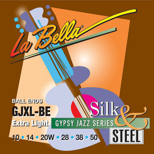 Комплект струн La Bella GJXL-BE Gypsy Jazz Silk&Steel для акустической гитары, сталь/шелк, 10-50 2001l light комплект струн для классической гитары слабое натяжение посеребренные la bella