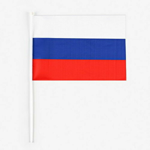 Флаг России, 30 x 45 см, шток 60 см, полиэфирный шёлк, 12 шт.