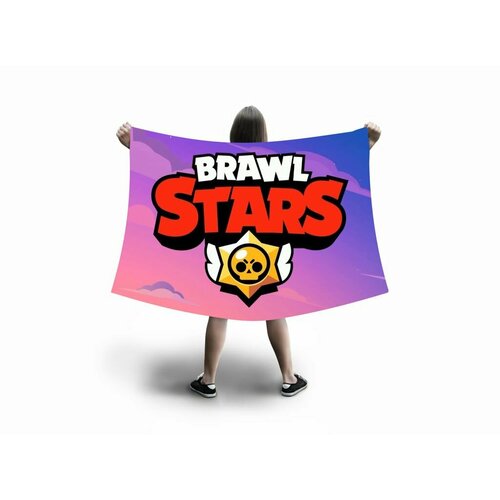 Флаг большой Brawl Stars, Бравл Старс №11 с логотипом розовый флаг большой brawl stars бравл старс 30 с джеки