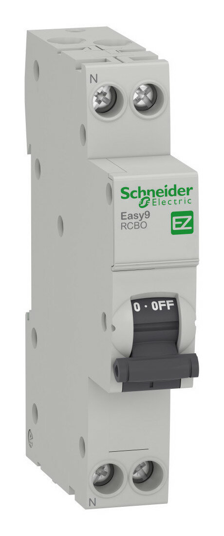 Дифференциальный автомат Systeme Electric (schneider Electric) SCHNEIDER ELECTRIC EASY9 1П+Н 16A 10MA 4,5кА C АС, 18 мм