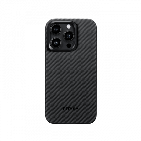 Чехол PITAKA MagEZ Case 4 для iPhone 15 Pro черно-серый 1500D Twill (KI1501P)
