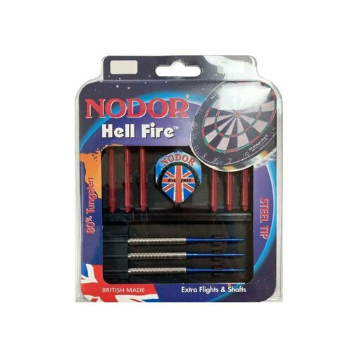 Дротики Nodor Hell Fire tungsten steeltip 26gr (18 гр.) дротика cyeelife с мягким наконечником 18 г серебристая с чехлом для переноски и полетами набор профессиональных электронных дротиков