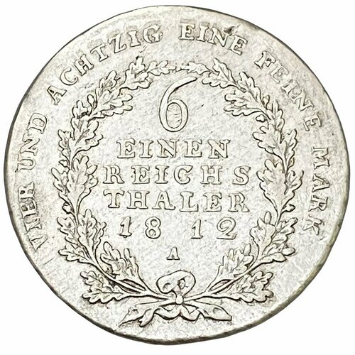 Германия, Пруссия 1/6 талера 1812 г. 1814a монета германия пруссия 1814 год 1 талер фридрих вильгельм iii серебро ag 750 vf