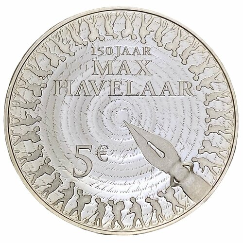 Нидерланды 5 евро 2010 г. (150 лет роману Макс Хавелар) (Proof) 5 евроцентов 2010 нидерланды из оборота