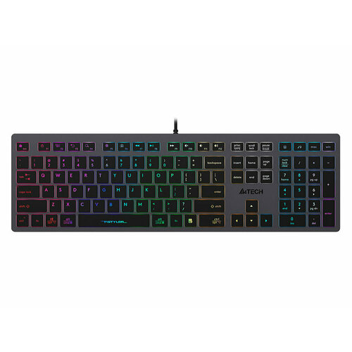Клавиатура проводная A4Tech Fstyler FX60 USB RGB-подсветка СерыйЧерный FX60 GREYNEON 319000₽