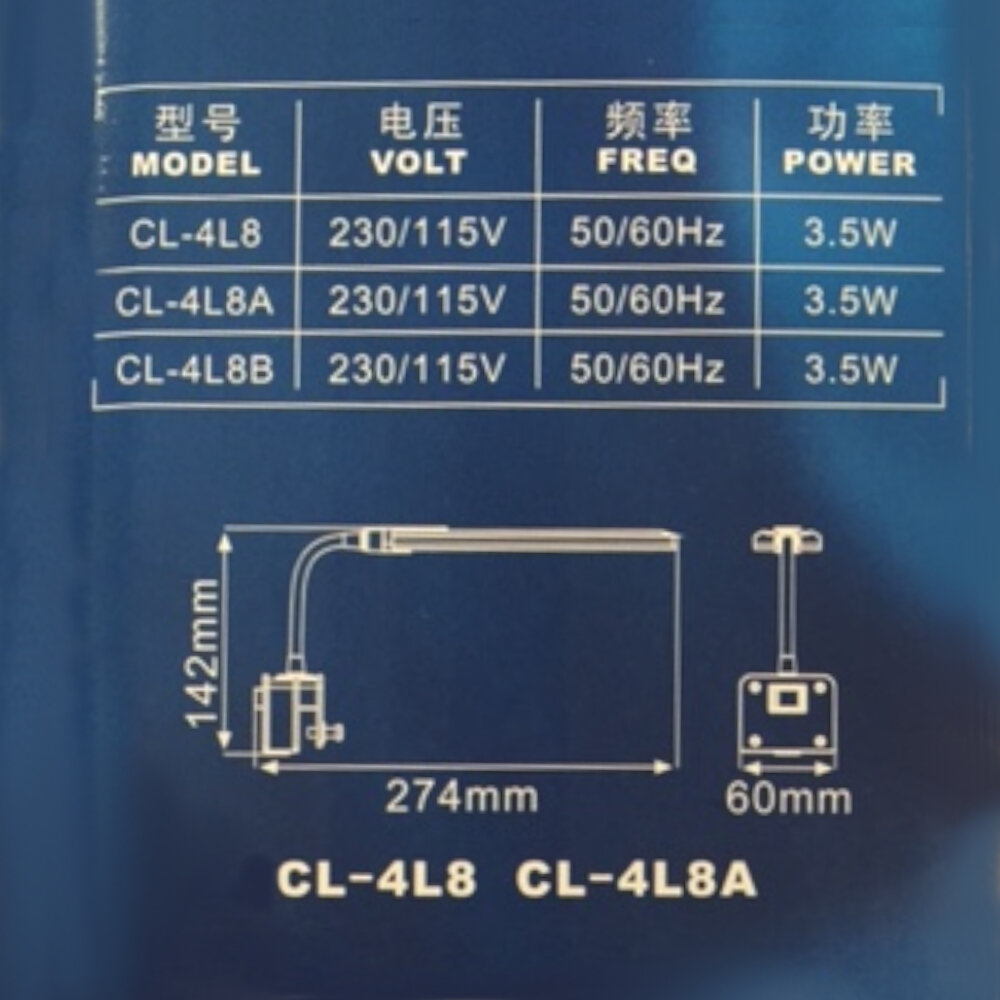 Светильник LED Boyu CL-4L8 с зажимом для аквариума, белый и синий свет - фотография № 5