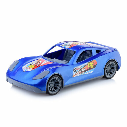 машинка гоночная рыжий кот turbo v max синий металлик 40 см пластик и 5852 Машинка Turbo V-MAX синий металлик 40 см.