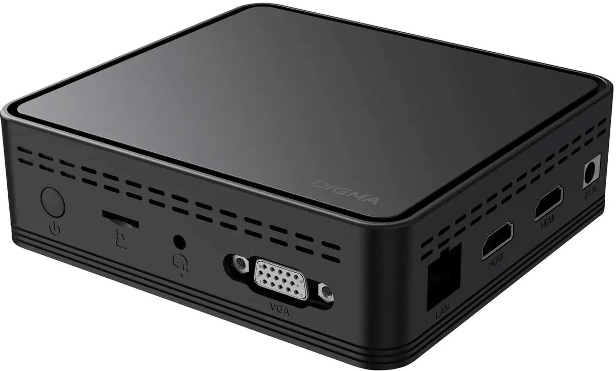 Неттоп Digma Mini Office P N5030 (1.1) 4Gb SSD128Gb UHDG 605 CR Win 11 Pro GbitEth WiFi BT 36W черный (DPN5-4BXW01)