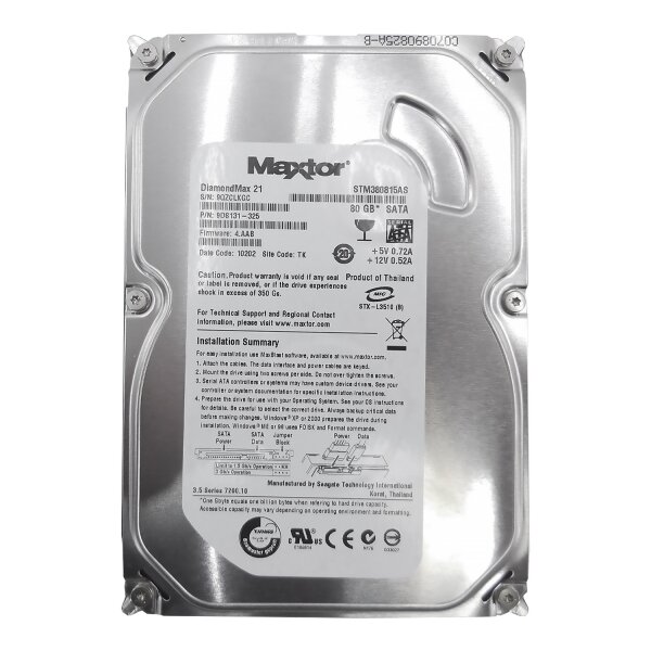 Жесткий Диск Maxtor STM380815AS 80Gb SATA 3,5" HDD