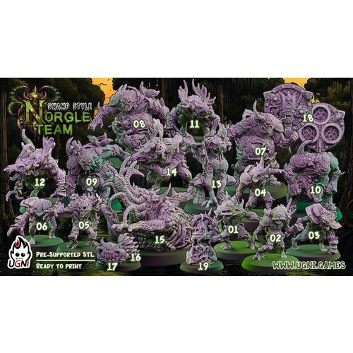 Набор миниатюр Warhammer Blood Bowl Nurgle Team Swamp набор карт blood bowl cards team titans pack на английском языке