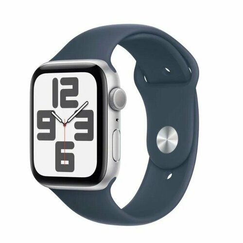 Смарт-часы Apple Watch Series SE 2023 (GPS), 44mm, Silver/Storm Blue Sport Band смарт часы apple watch se 44mm starlight aluminum m l 2023