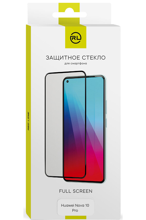 Стекло защитное Redline Huawei Nova 10 Pro Full Screen (3D) Full screen tempered glass FULL GLUE черный Red Line - фото №6