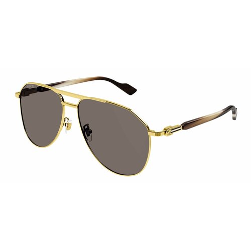 Солнцезащитные очки GUCCI GG1220S 002 GG1220S-002, бежевый, золотой