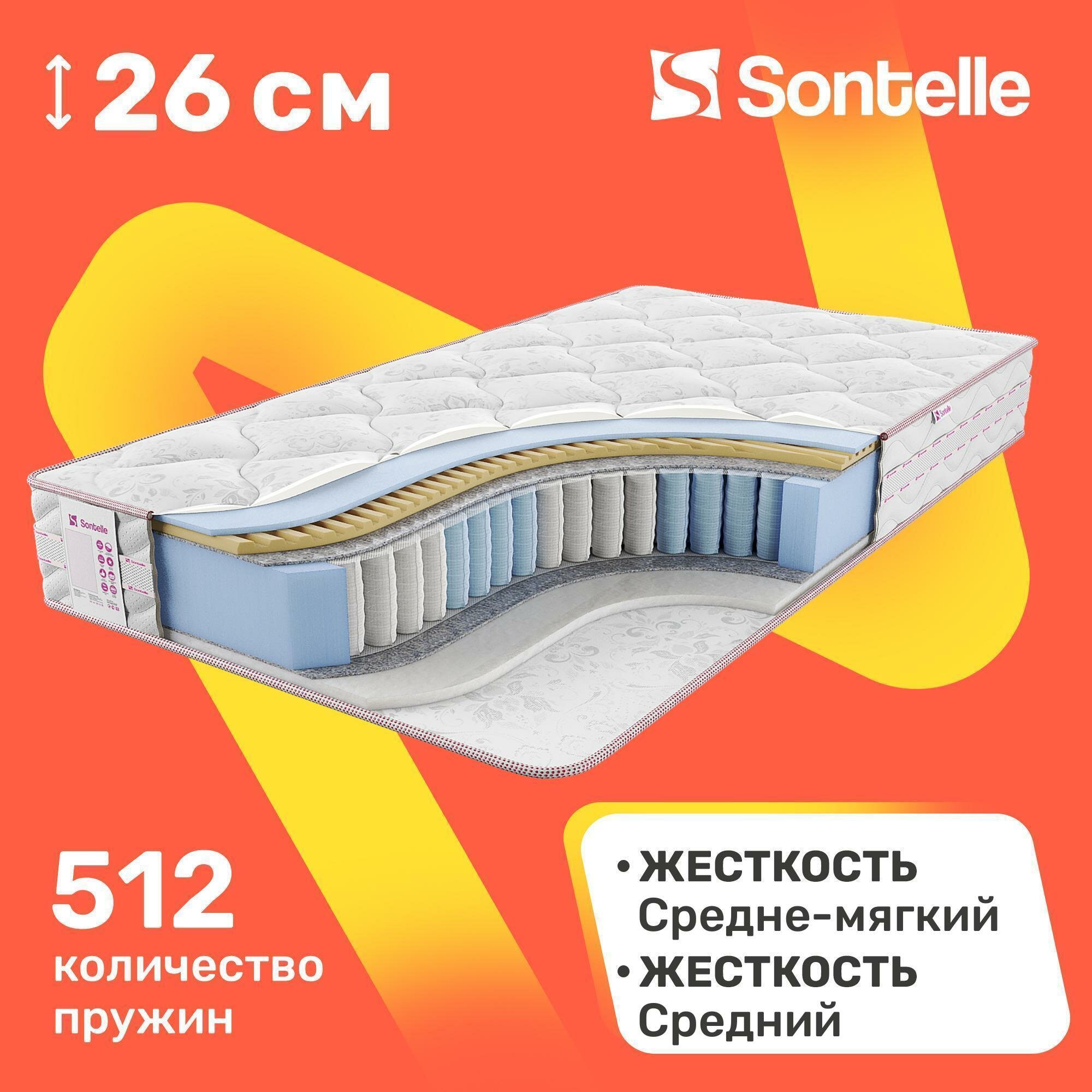 Матрас с независимыми пружинами Sontelle Vivre Dual chance 60x120