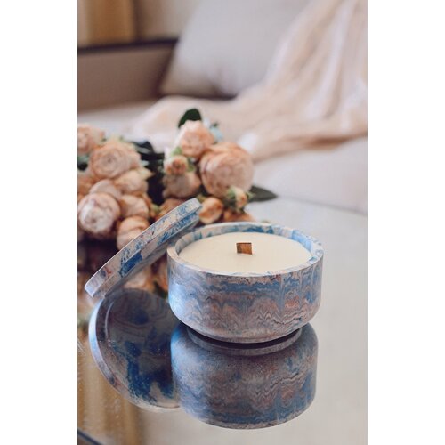 Гендер Пати свеча Мальчик 260мл в подсвечнике