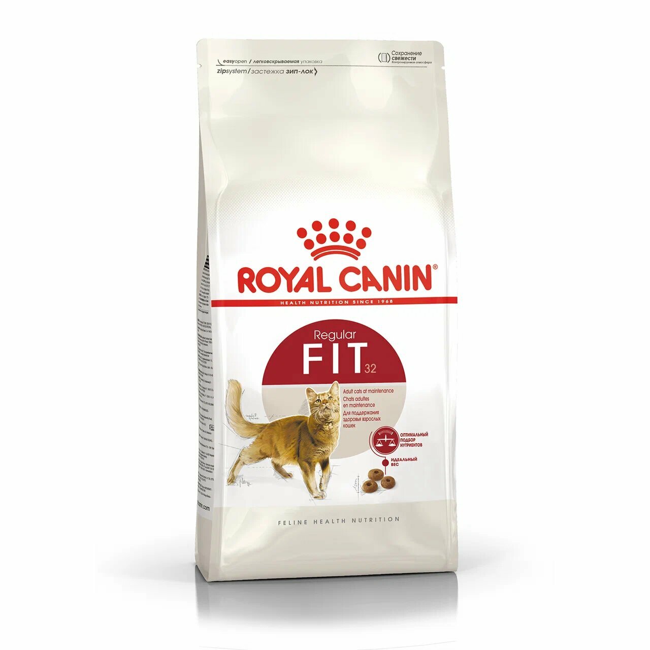 Корм для кошек Royal Canin Fit 32 (Фит 32) Корм сухой сбалансированный для взрослых умеренно активных кошек от 1 года,0,4 кг