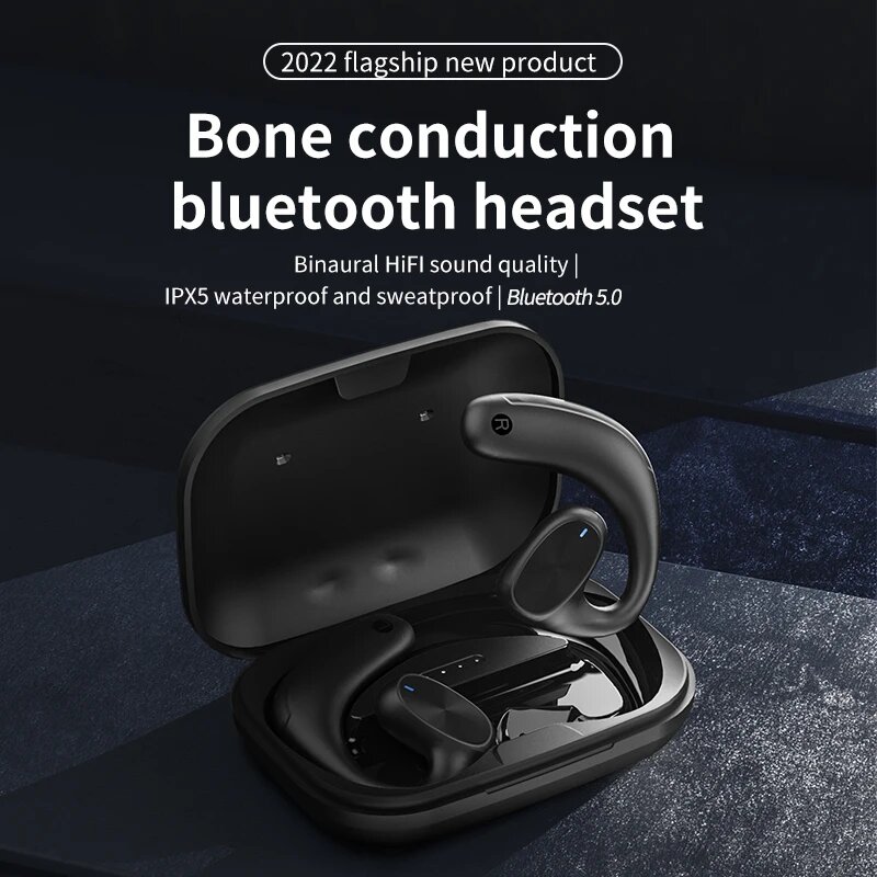 Беспроводные наушники с костной проводимостью Bluetooth, Black — фото 1