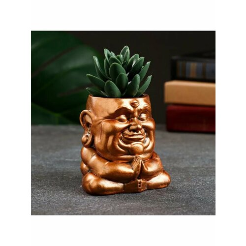 Фигурное кашпо Будда бронза 8х8х7см 600₽