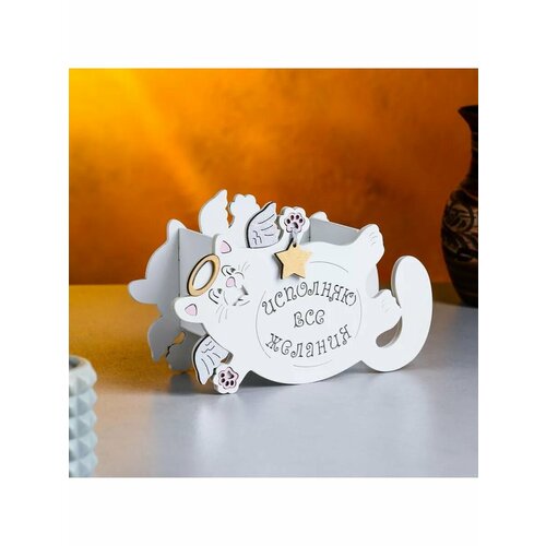 Кашпо деревянное Кот исполняющий желания малый 195х75 931₽