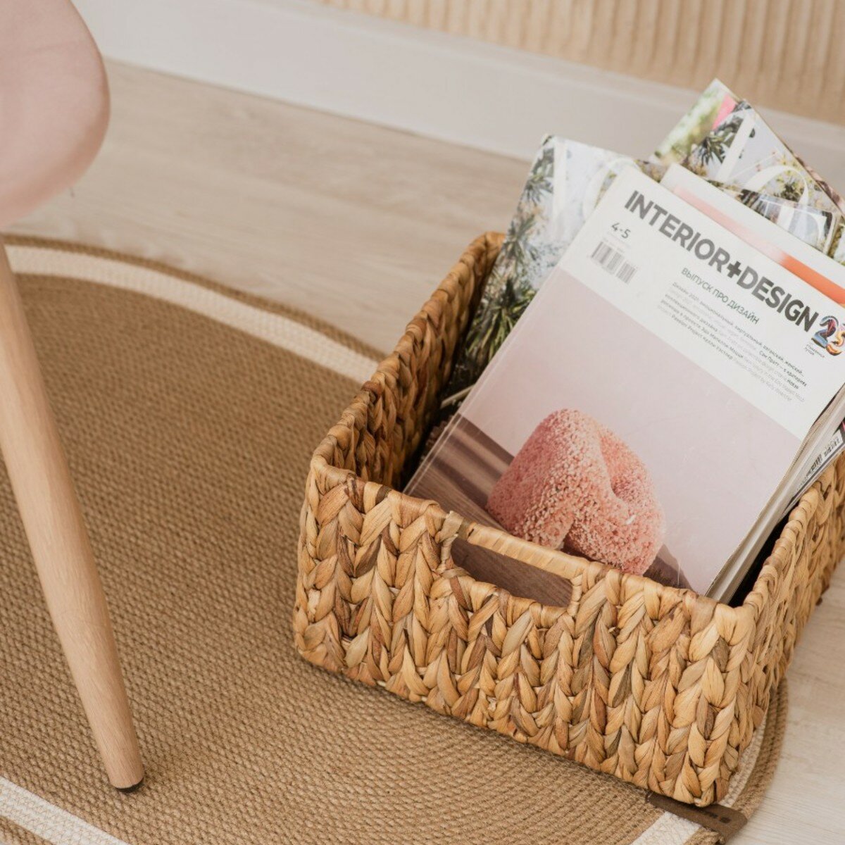 фото Плетеная корзина для хранения "Уютности", квадратная, 24х24х14см, 1 отделение