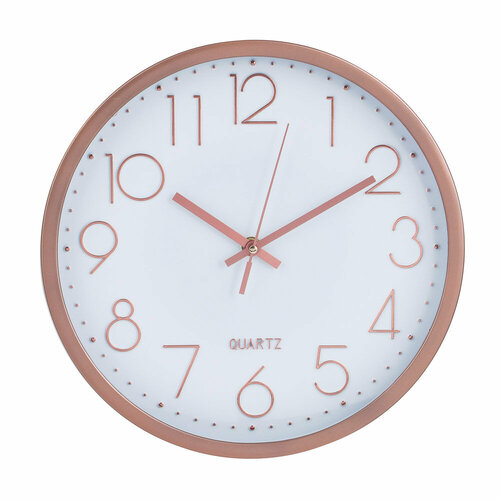 LADECOR CHRONO Часы настенные круглые, пластик, 30х30х4 см, 4 цвета золотистый, золотой