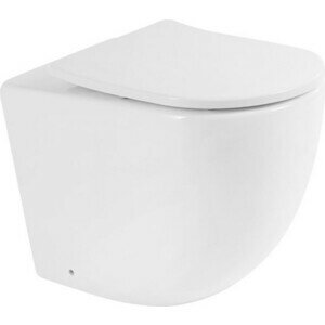 фото Унитаз приставной безободковый BelBagno Sfera-R тонкое сиденье микролифт (BB2141CBR, BB2031SC)