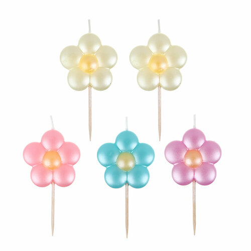 FNtastic Набор свечей для торта формовых ромашки перламутровые 5 шт 12 штук 2773₽