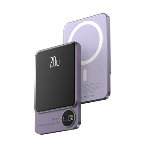 Внешний аккумулятор Magnetic Wireless Power Bank Q9 20W 5000mah Purple 3500₽