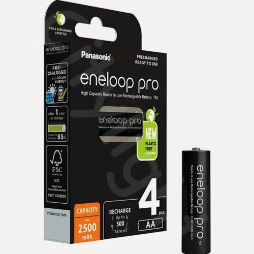 Изображение товара Аккумулятор Eneloop Panasonic Pro AA 2500 mAh (уп 4 шт)