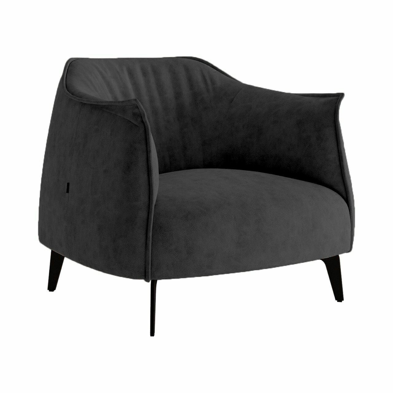 Кресло дизайнерское BELLO STANDART из эко замши. Цвет графит. Размер 63x72x79 (д/ш/в)
