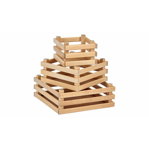 Набор ящиков деревянных для хранения Polini Home Boxy 3 шт натуральный 517₽